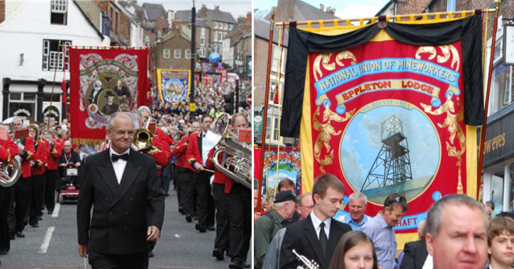 The Durham Miners' Gala in Durham City every July